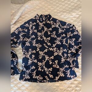 Chase Lands End Floral Print Women's Top - Navy blue